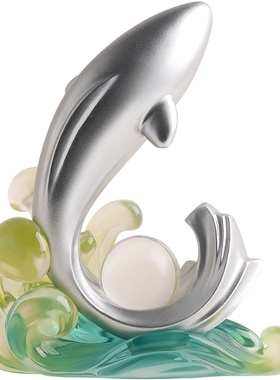 忠歌水晶球海豚装饰品摆件