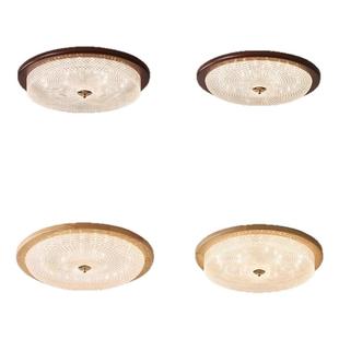 中古风卧室吸顶灯客厅意式极简约美式胡桃木复古护眼书房间主灯具