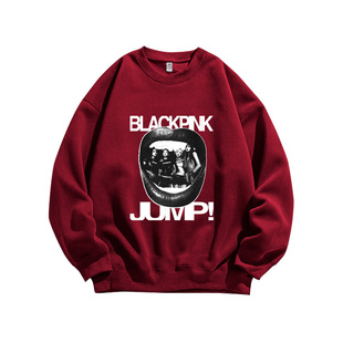 Blackpink粉丝JUMP应援周边韩女团Kpop重磅纯棉长袖卫衣男女同款