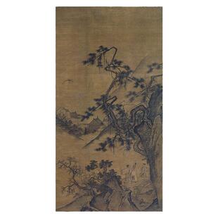 南宋 马远 山楼来凤图国画山水人物真迹高清微喷复刻玄关装饰挂画