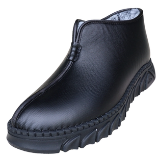 老北京布鞋男款冬季加绒保暖兔毛棉鞋软底软面中式休闲爸爸老头鞋