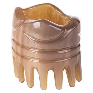 天然圆筒牛角梳头部经络保健按摩防静电家用头疗梳男女通用洗头刷