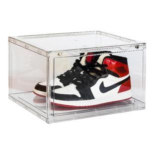 亚克力透明鞋盒AJ球鞋收纳展示盒磁吸侧开防尘网红礼品塑料鞋墙柜