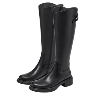 万茜/美洋同款接吻猫[游牧诗人]长筒靴皮带扣骑士靴美拉德高靴