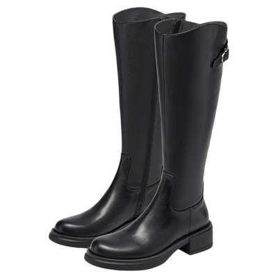 万茜/美洋同款接吻猫[游牧诗人]长筒靴皮带扣骑士靴美拉德高靴