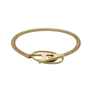 [礼物]DIESEL男女同款OVAL D双链条手链配饰DX1571