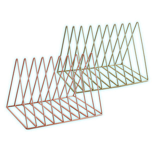 【简约ins北欧风】金属书立置物架铁艺玫瑰金笔筒办公室桌面摆件化妆品收纳筐网红款杂物收纳篮拍摄道具整理