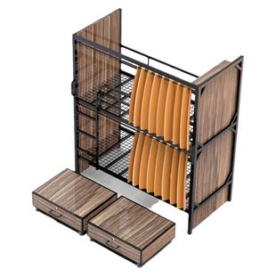 青旅上下铺铁床酒店宿舍寝室高档带床帘钢制环保旅店床定制酒店床