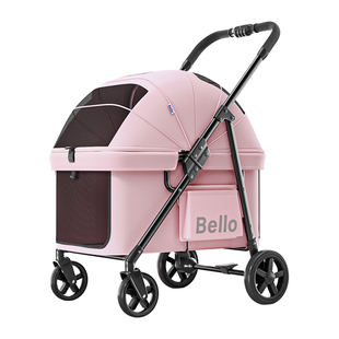 BELLO D6中小型宠物推车狗狗猫咪轻便一键折叠宠物外出推车