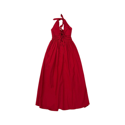 法式复古挂脖性感连衣裙