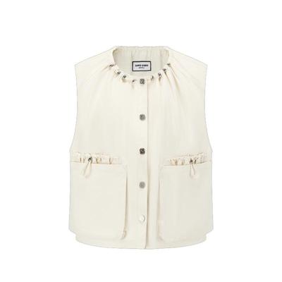 SHROENRO领口装饰工装马甲