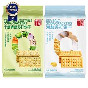 丰味十足海盐苏打饼十鲜青蔬苏打饼265g独立包装无蔗糖咸味饼干