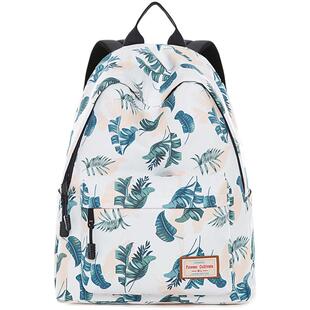 Forever cultivate印花双肩包女韩版学院风小清新书包中学生背包