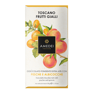 意大利进口Amedei娅曼蒂Toscano Blond桃子杏干果干黑巧克力零食