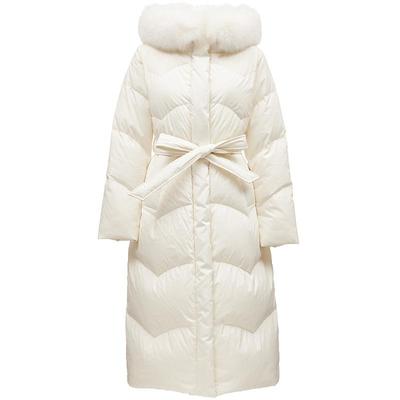 ONLY90白鹅绒连帽长款羽绒服