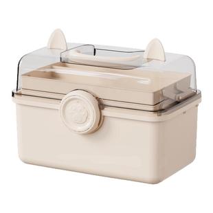 三层手提多功能收纳箱折叠工具箱美甲箱美术生塑料三层收纳盒