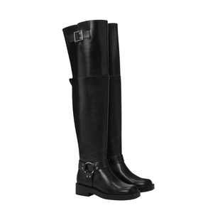 CHARLES&KEITH春季女靴CK1-90920136时尚皮带扣过膝阔筒长筒靴女
