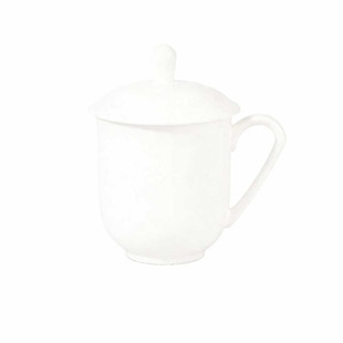 酒店会议杯宾馆办公室陶瓷杯茶杯公司带盖定制水杯印logo刻字