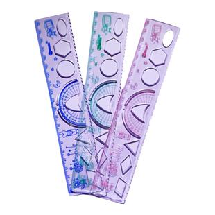 包邮10把装多功能直尺20CM刻度尺子糖果色带模型直尺学生镂空花边可爱小学生办公用品直尺文具用品考试专用尺