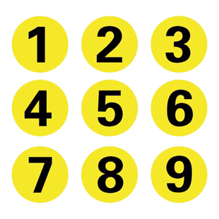 磨砂标识贴定位数字号码PVC防水数字贴纸序号贴餐桌号比赛选手号尺码贴不干胶数字标签5-30cm抗划伤网吧车间