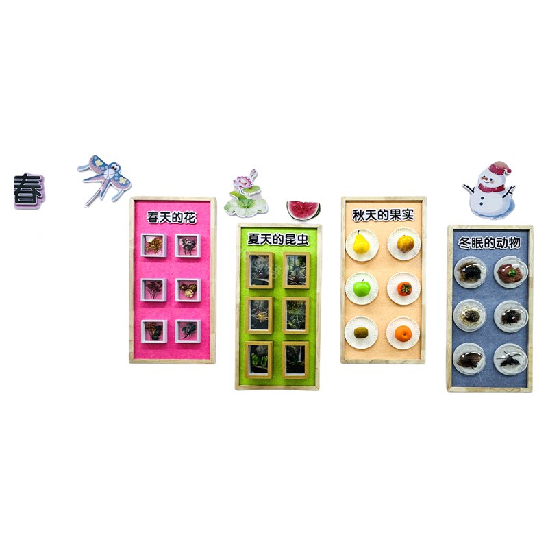 幼儿环创四季春夏秋冬主题墙
