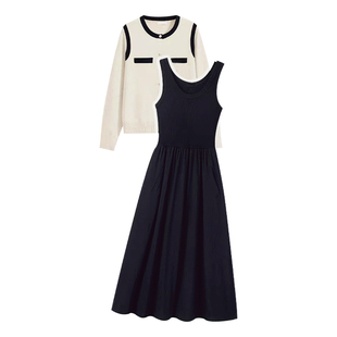 孕妇连衣裙套装2026新款韩版孕期穿搭针织外套背心裙两件套秋冬季