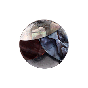 维达 纷繁错落 日本进口天然黑色贝壳四块手作拼接大衣貂皮纽扣