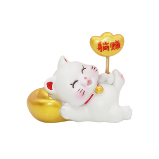 汽车摆件好运招财猫暴富创意高档车载车上仪表台装饰办公桌治愈系