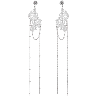 showdigu日韩珍珠流苏耳环