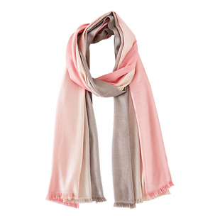 嫵WOO【礼赠推荐】小绞花渐变色羊绒冬季两用围巾披肩围脖女长款