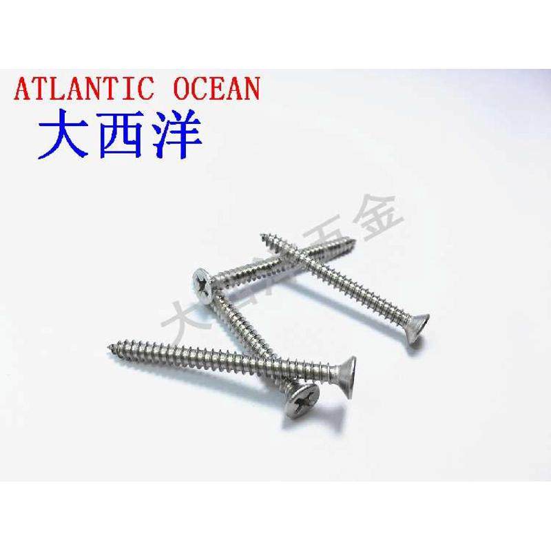 正宗304不锈钢十字平头自攻螺丝钉沉头木罗丝螺钉M4x9.5-M4x50