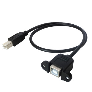 USB打印机数据线方口公转母USB B公转B母带固定打印延长线带耳朵