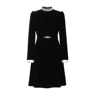 朗姿/MOJO AVENUE莫佐Agehara皇室天鹅绒巴洛克丝绒连衣裙2024