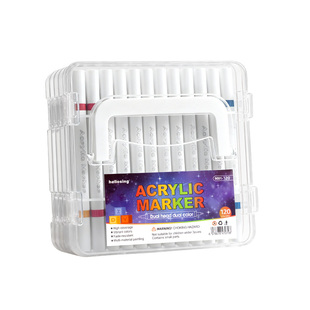 丙烯马克笔小学生美术专用水彩笔不透色可叠色幼儿园双头双色彩笔儿童水性彩色画笔拍立得涂鸦笔绘画颜色笔