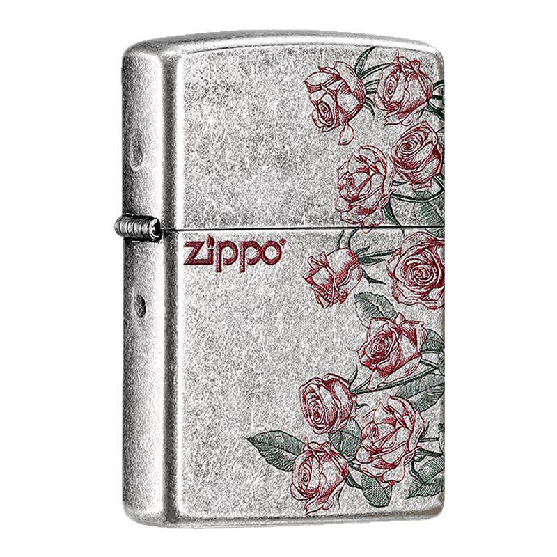 zippo防风煤油打火机正品 古银热恋玫瑰正版情人节生日礼物送男友