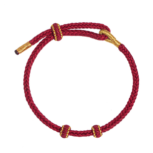 红绳手链编织绳半成品串珠转运珠黄金路路通细马年本命年红色手绳