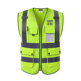 likai反光背心施工安全防护衣领导多口袋交通环卫美团荧光黄马甲