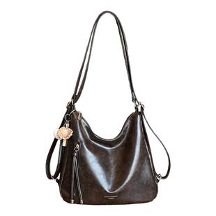 秋冬季复古大容量女双肩包2025新款通勤后背包多用单肩斜挎托特包