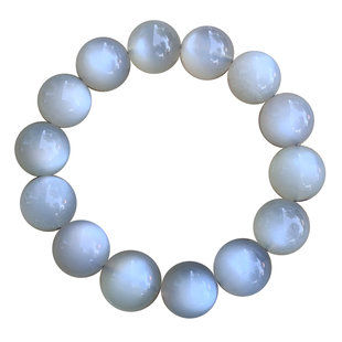 天然白月光石单圈手链斯里兰卡月光石猫眼石水晶手串情侣饰品礼物