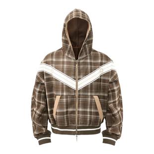 GLACIERBOY|静奢感暖栗棕复古格纹双面穿卫衣/休闲裤美拉德穿搭