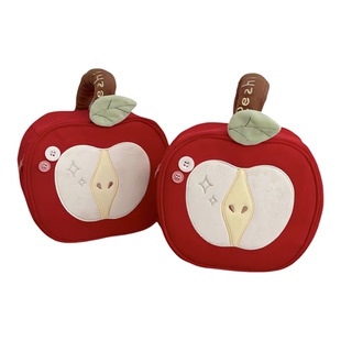 刺绣苹果造型化妆包女可爱卡通便携收纳包高颜值小包