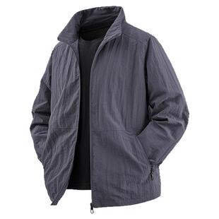 外套男春秋款2025新款立领上衣骑行跑步风衣短款运动户外休闲夹克