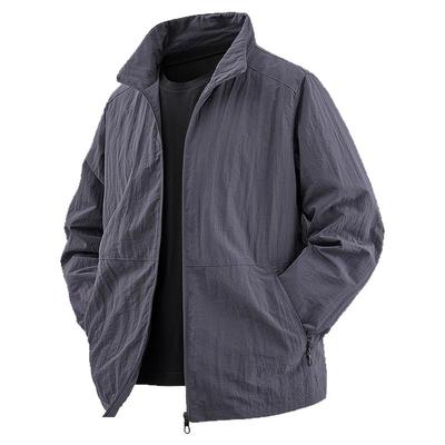 外套男春秋款2025新款立领上衣骑行跑步风衣短款运动户外休闲夹克