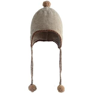 韩版儿童帽子秋冬女孩2024新款男童凹造型系绳小球学生护耳毛线帽