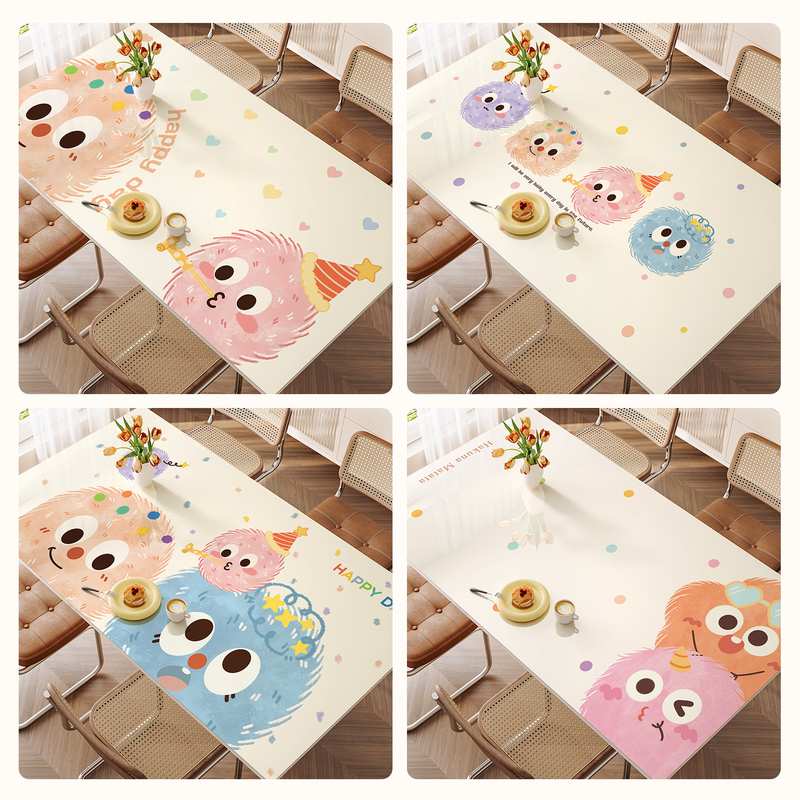 卡通餐桌垫防水防油免洗垫长方形感耐高温防桌轻高级烫奢桌布茶几