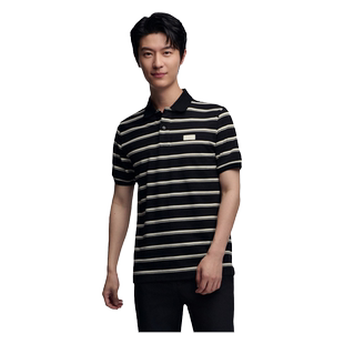 MOST/姆氏德男装高端POLO衫短袖潮休闲黑白条纹翻领t恤C42211074