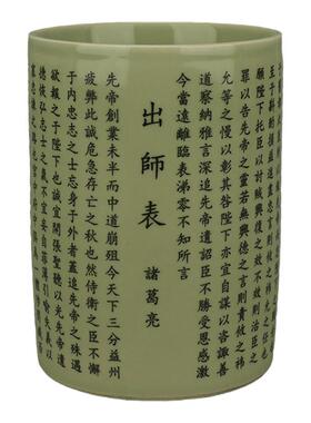 多款仿大清光绪/雍正古玩古董豆青笔筒陶瓷创意复古办公摆件特价