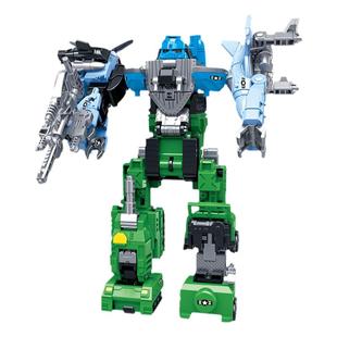 新乐新变形教室铁甲护卫队六合1拼装机器人儿童男孩益智军事玩具