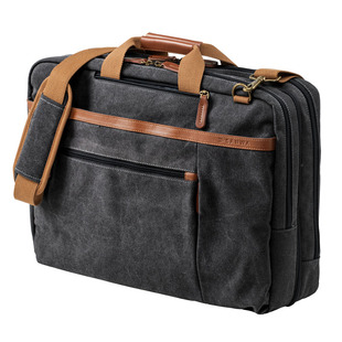 日本SANWA复古电脑包15.6挎包男17寸单肩大容量双肩背包斜挎帆布结实耐用潮扩容商务休闲手提笔记本包书包女