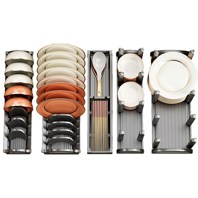 厨房抽屉碗柜内置防滑沥水置物架